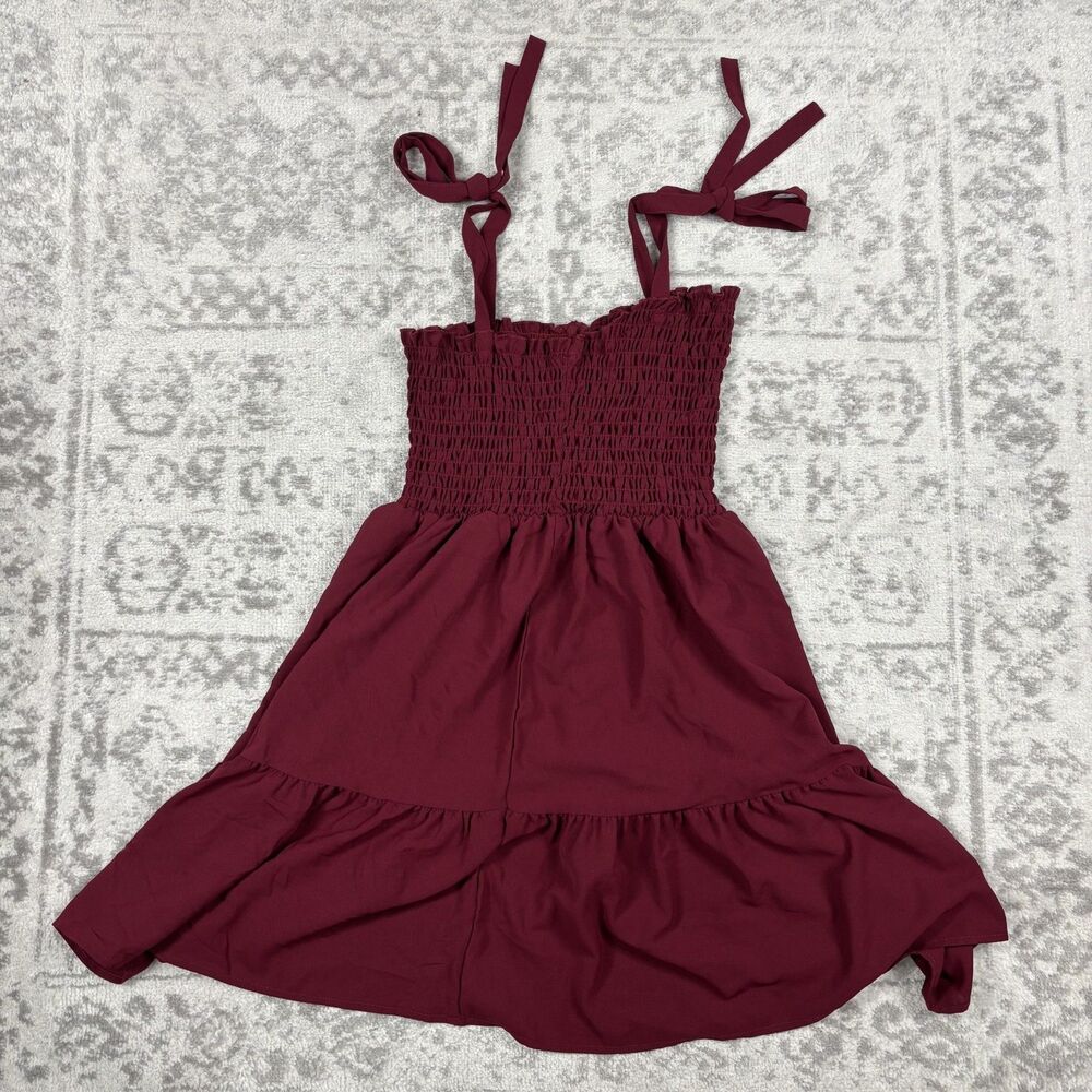 Women's Red Dress Red Elastic Midi Lightweight Summer Party Size Small
